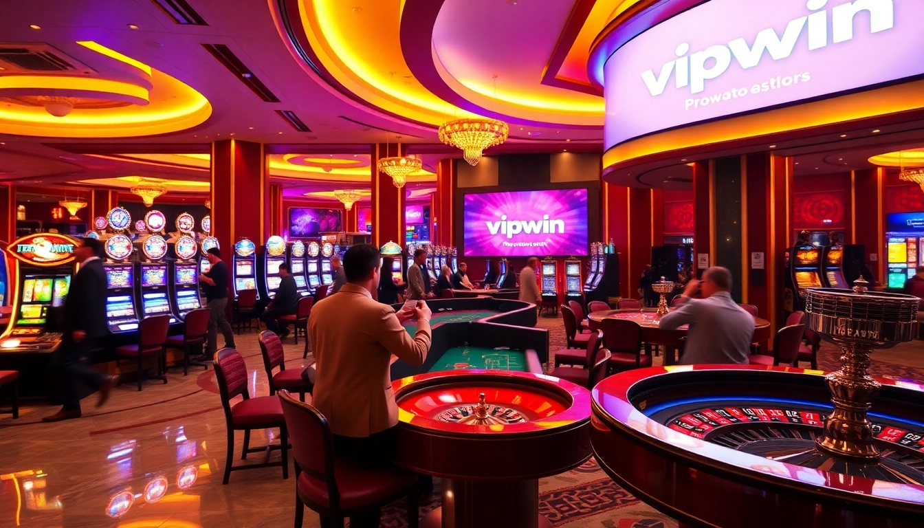 Players engaged in thrilling gameplay at vipwin's luxurious casino, showcasing excitement and elegance.