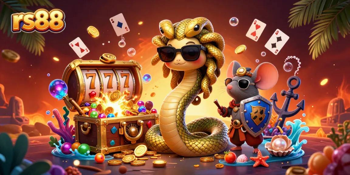 Experience the thrill of rs88 with colorful slots, gold treasures, and vibrant casino elements in an engaging scene.