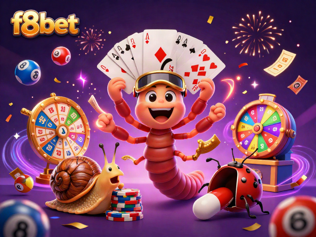 Experience the thrill of f8bet with a vibrant casino scene filled with colorful game elements.