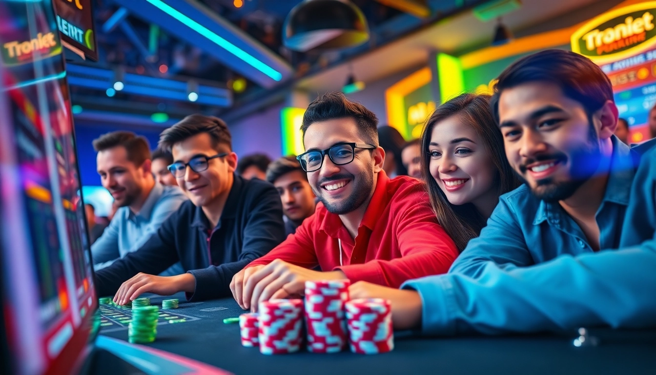 Engaging scene of players at 789bet enjoying online poker and sports betting.
