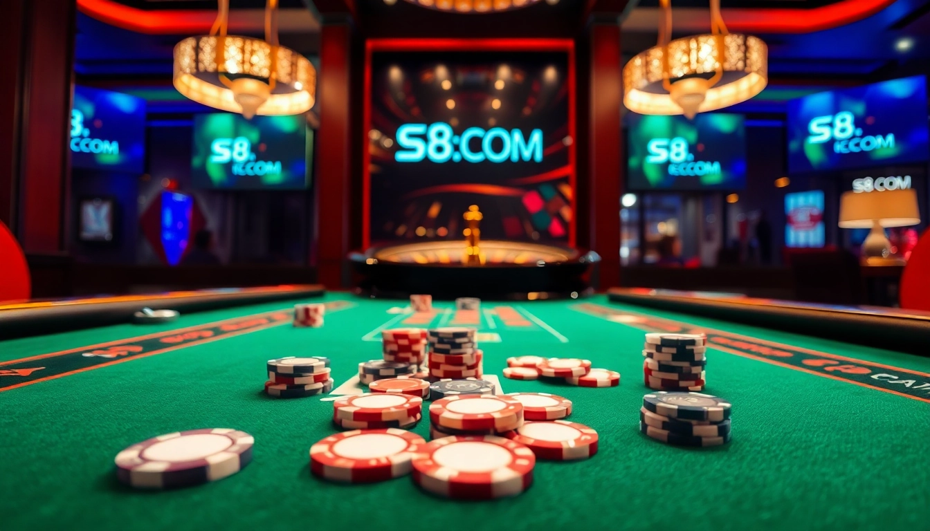 Winning poker hands and roulette excitement at S8.COM's luxurious casino table.
