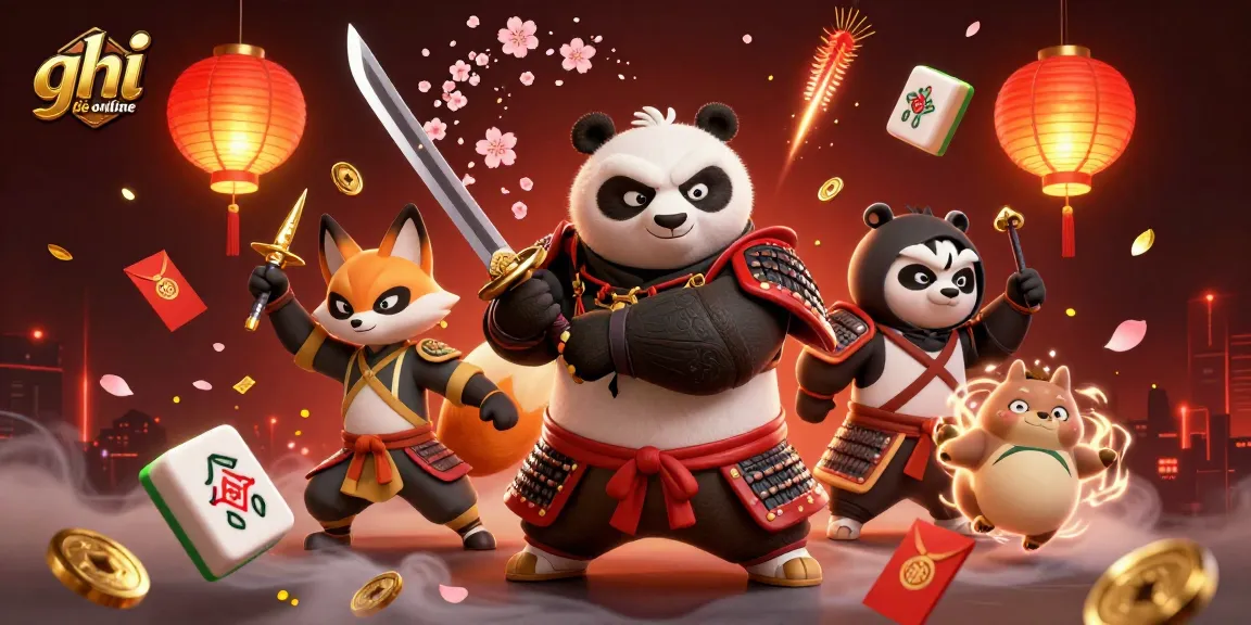 Experience ghi đề online with a vibrant scene featuring samurai and magical elements in an engaging casino atmosphere.