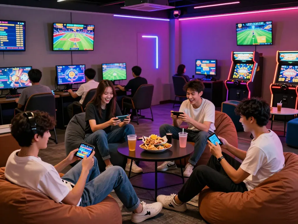 Engaging players at SC88e.com gaming lounge, featuring vibrant gaming activities and excitement.