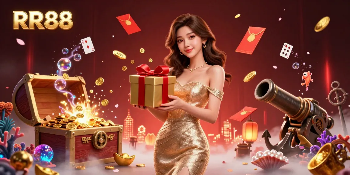 Win at RR88's casino with stunning offers in a vibrant Lunar New Year illustration.