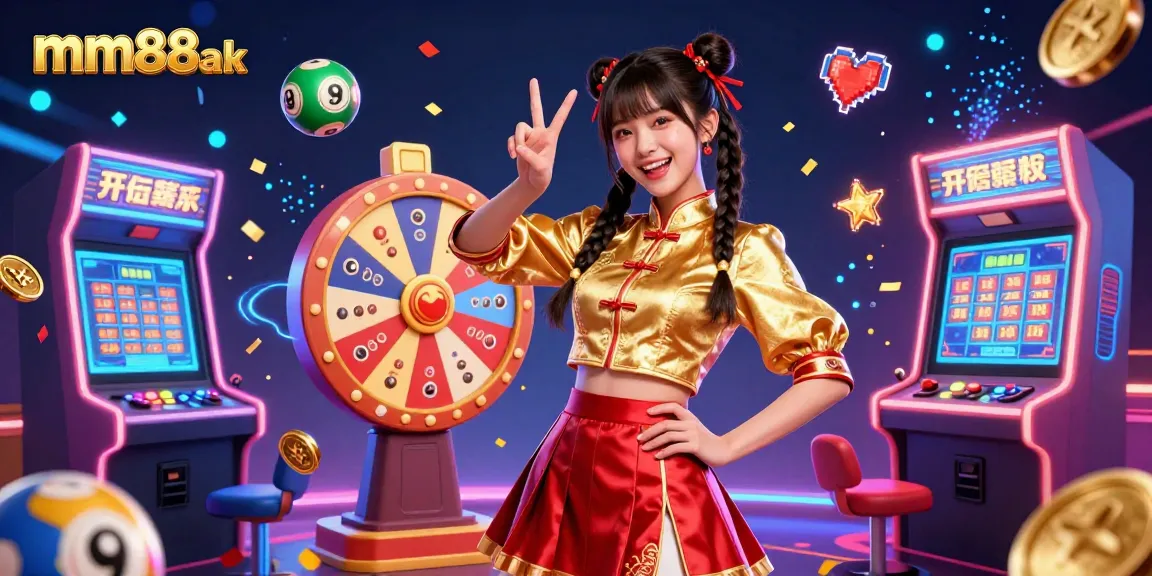 Experience the vibrant energy of mm88ak as players celebrate wins amidst colorful arcade elements and casino excitement.