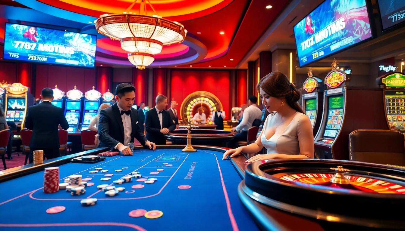 Experience the excitement of gaming with 789f.com at an elegant casino table.