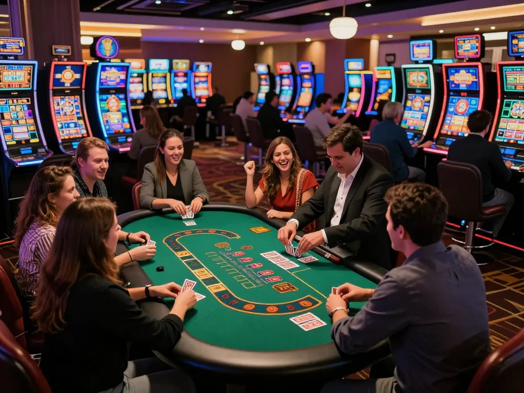Players enjoying the thrill of Go 88 at a vibrant casino table with dealer action.