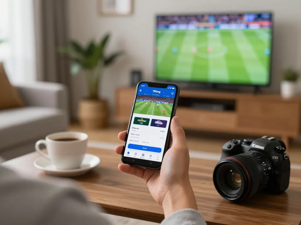 Engaging mobile betting experience on trang chủ 79king showcased in a cozy home environment.