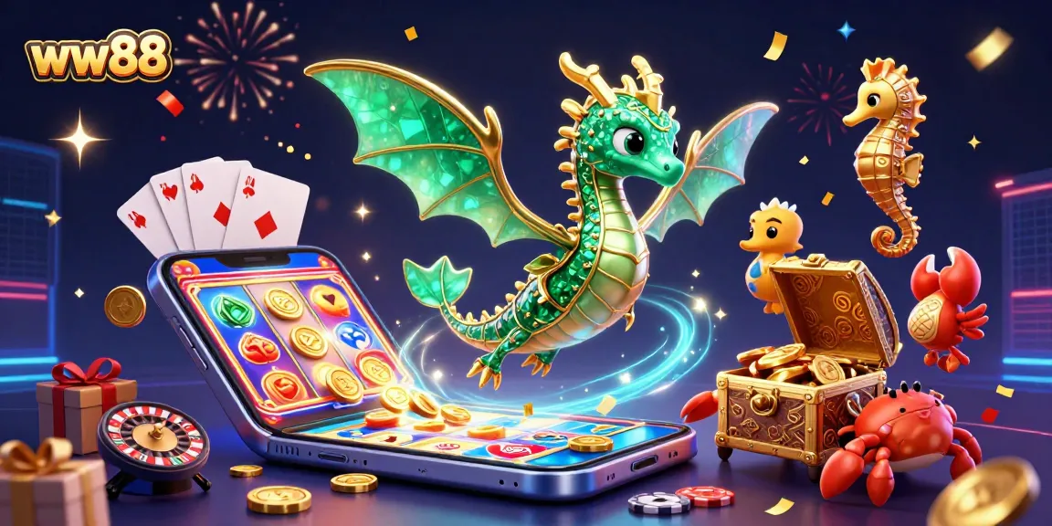 Engage with exciting ww88 slots and games in a vivid underwater casino scene.