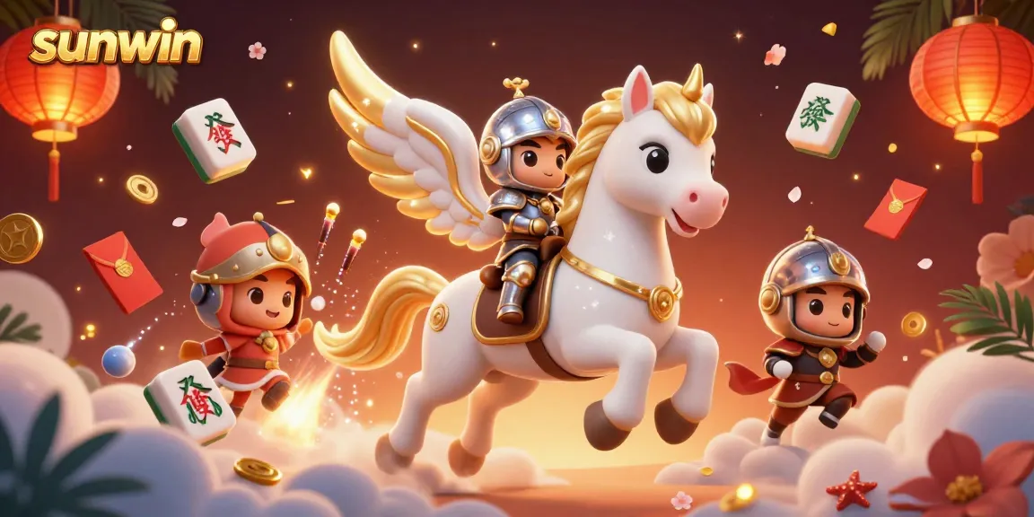 Experience winning excitement at sunwin with a vibrant 3D gaming adventure illustration.