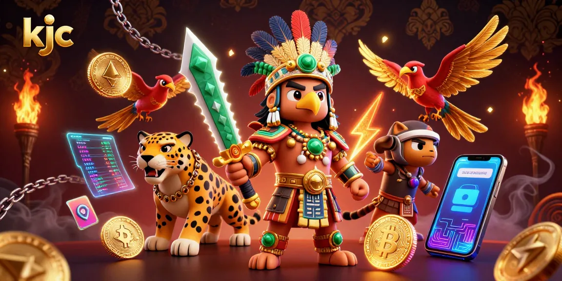 Engage with kjc through vibrant casino elements and 3D characters in a dynamic scene.