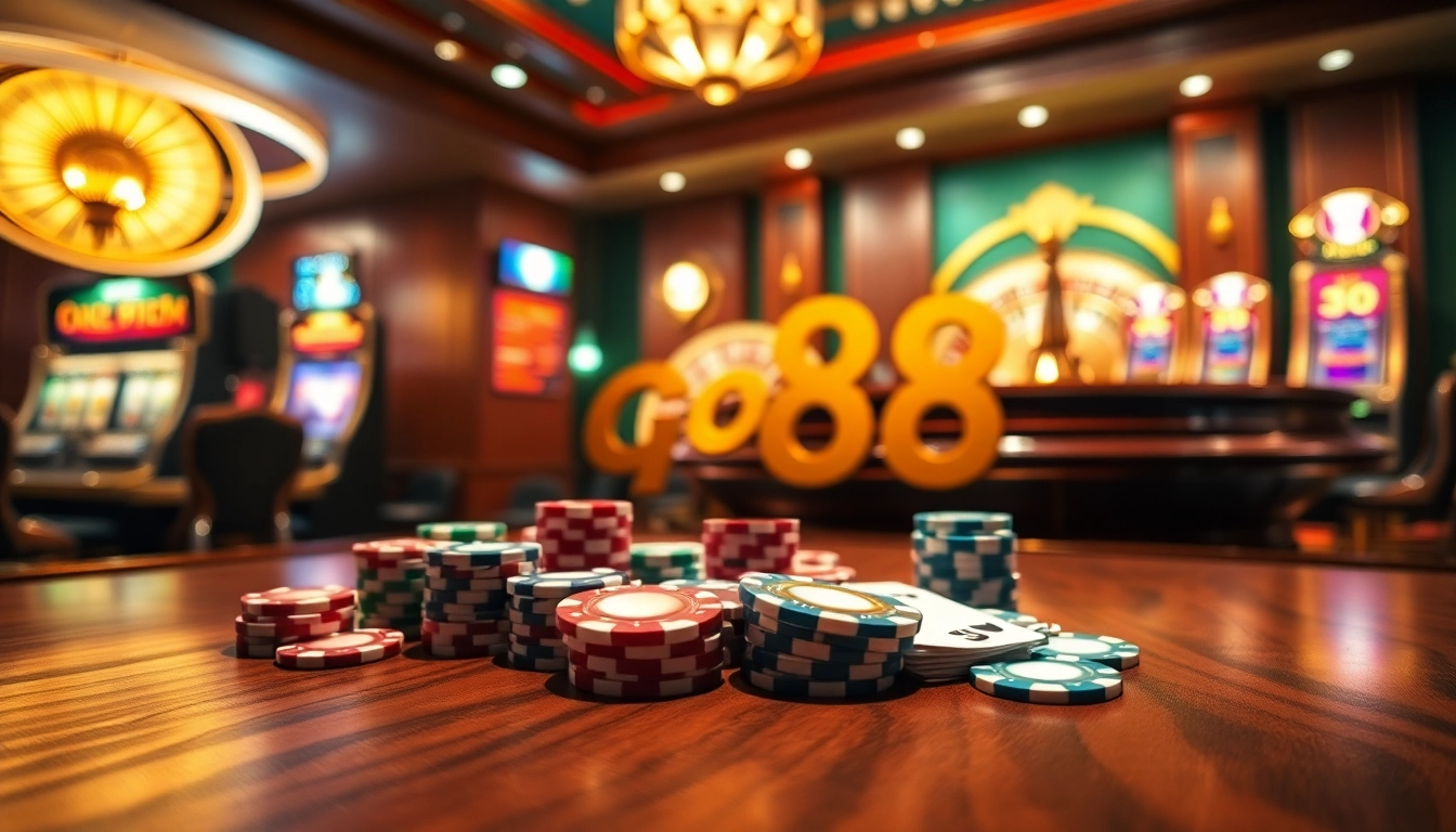 Experience winning moments at the go 88 casino with vibrant gaming elements and luxury decor.