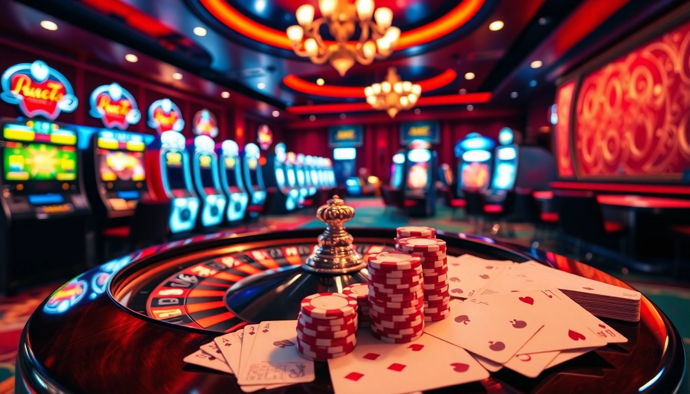 Experience the excitement of gambling with stunning visuals from https://lc88.co.com/, featuring roulette wheels and poker chips.