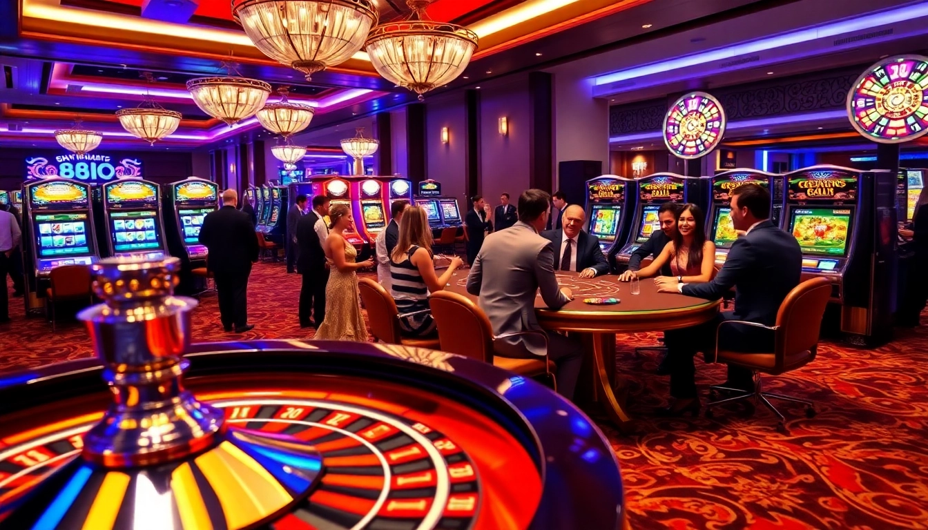 Experience the excitement of gambling at 888VI with vibrant casino visuals.