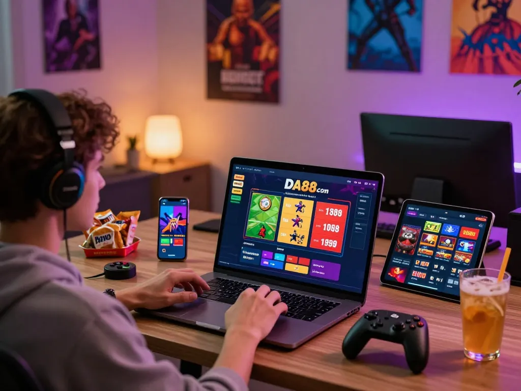 Engaging user experience on DA88.com with diverse online gaming options in a modern digital setup.