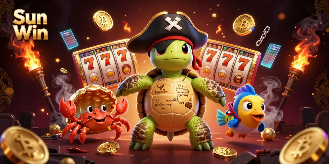 Experience thrilling gaming at Sun Win with a vibrant pirate-themed online casino illustration.