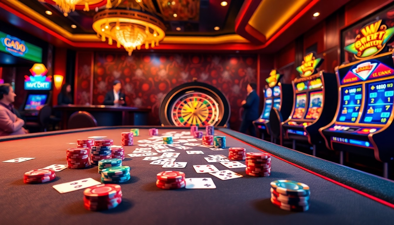 Engaging gaming action at 8kbet4.com, featuring vibrant chips and a roulette wheel.