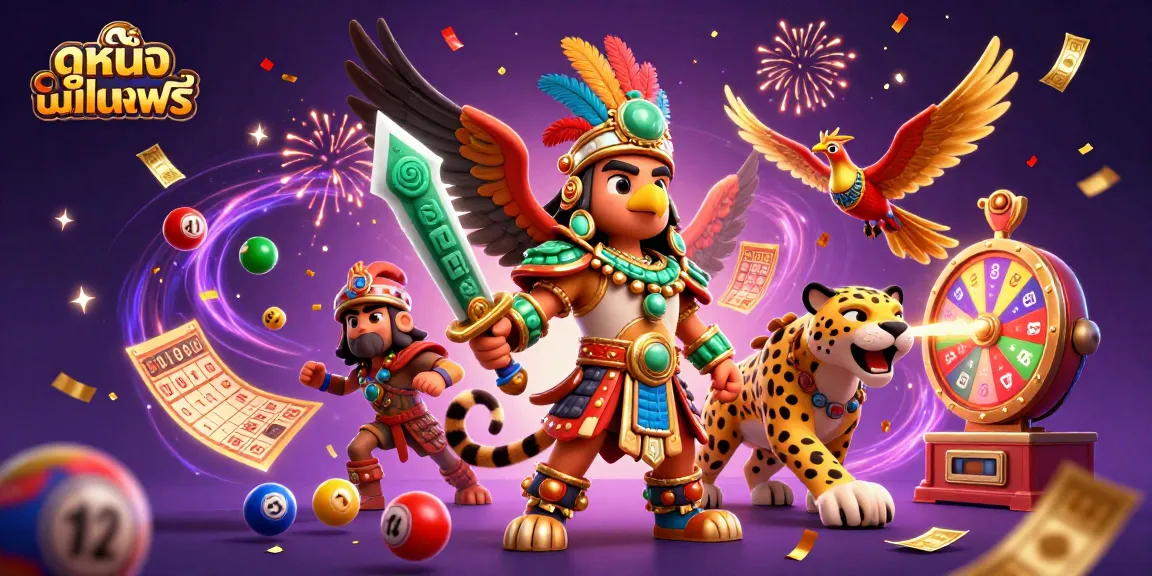 Experience ดูหนังออนไลน์ฟรี with vibrant casino-themed characters and dynamic gaming elements.