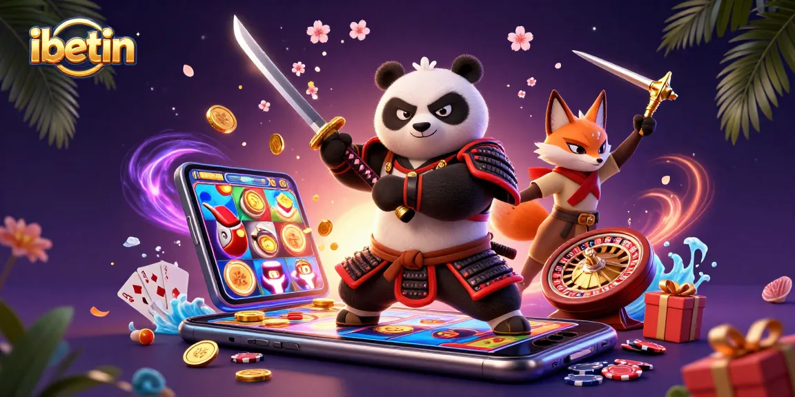 Experience the excitement of ibetin with a vibrant 3D illustration showcasing dynamic casino gaming elements.