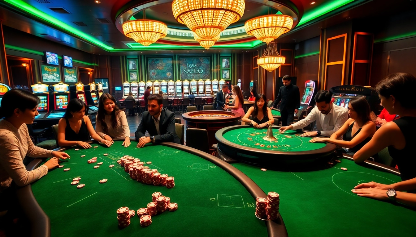 Experience the thrill of games at SODO CASINO with vibrant table settings and players eager to win.