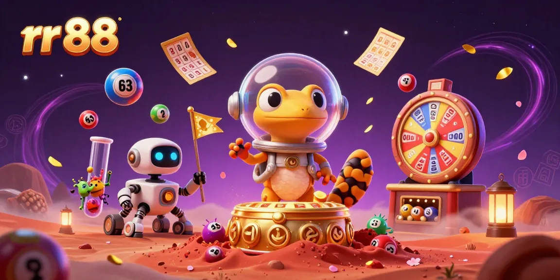 Experience thrilling gameplay and winning opportunities with rr 88 in this vibrant casino illustration.