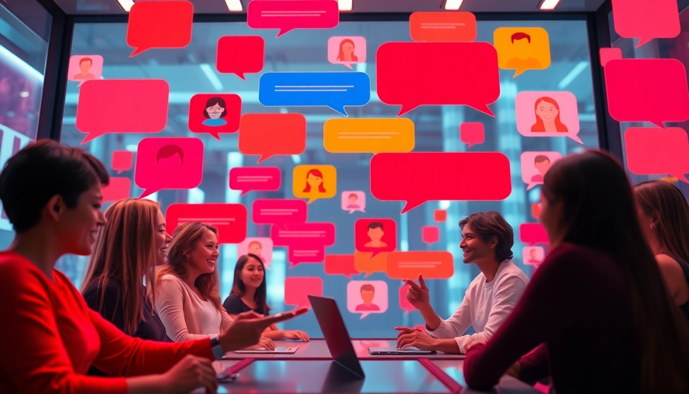 Dynamic spicy chat interface showcasing colorful chat bubbles and playful avatars.