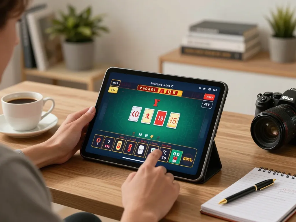 Engaging online gambling scene with 789WIM on tablet screen, showcasing a live blackjack game.