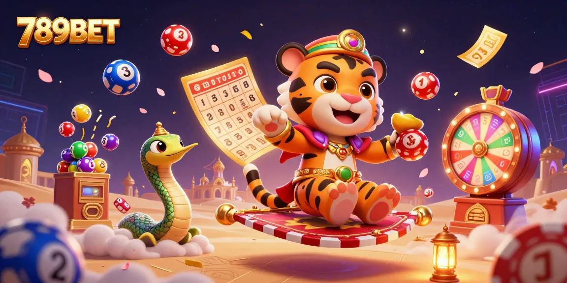 Play exciting games at 789BET with colorful lottery balls and casino riches!