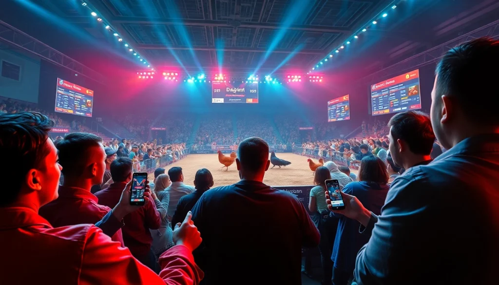 Experience thrilling live betting with dagawin.live, showcasing online chicken fighting excitement.