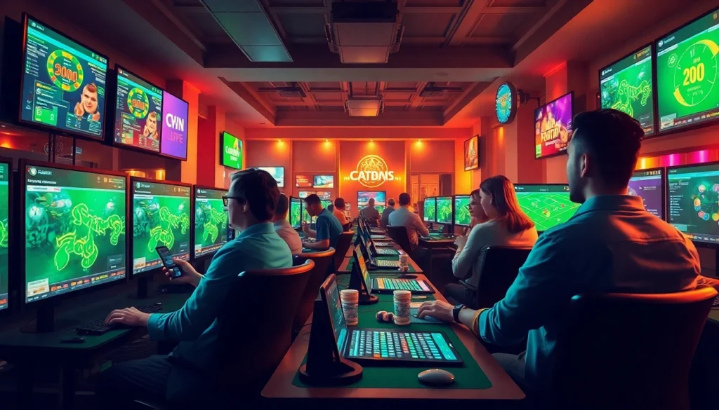 Experience the excitement of online betting at luck8win.live, showcasing a vibrant casino atmosphere with engaging players.
