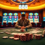 Poker night at 888 NEW casino with thrilling game action and vibrant slot machines.