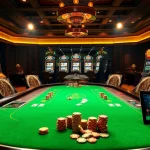 Experience the thrill of Go8 gaming at an upscale poker table with elegant decor and vibrant energy.