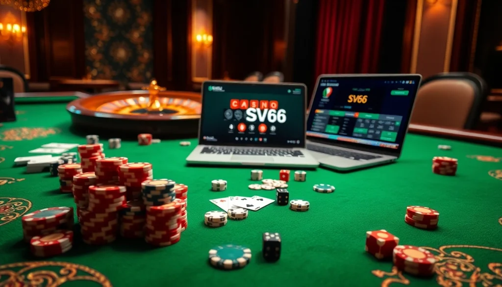 Experience the thrill of SV66 online casino with luxurious gaming tables and exciting gameplay.