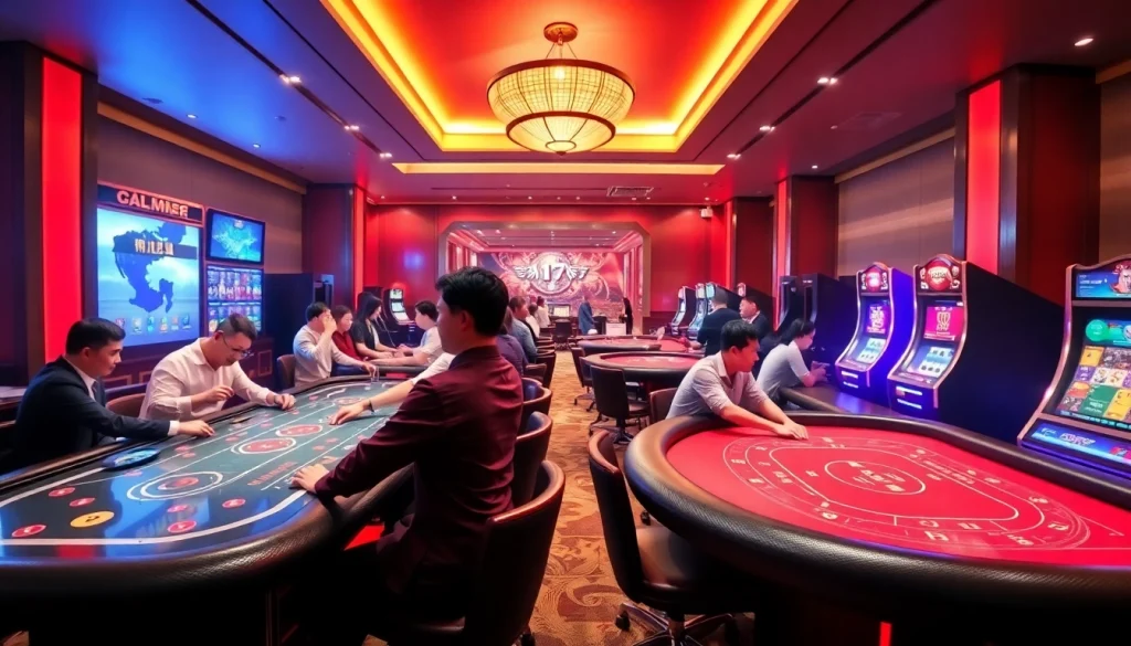 Exciting online gaming experience at vin777.gb.net with players at diverse casino tables.