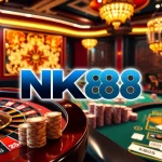 NK88 - Players enjoying high-stakes gaming at a luxurious online casino table.