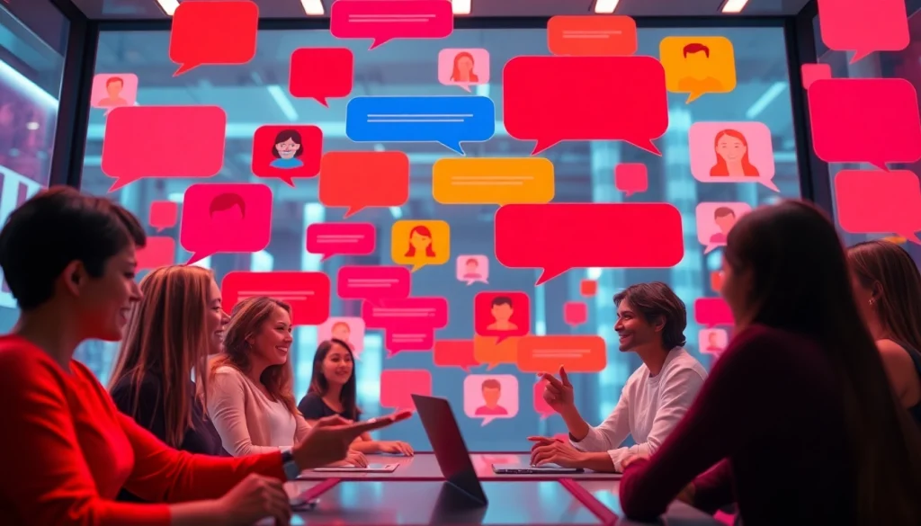 Dynamic spicy chat interface showcasing colorful chat bubbles and playful avatars.